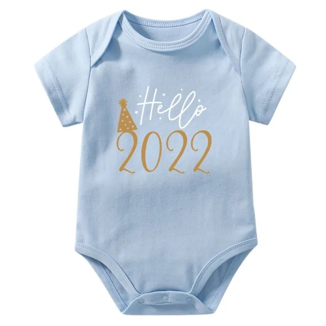 Hello 2022 Newborn Baby Bodysuit Romper