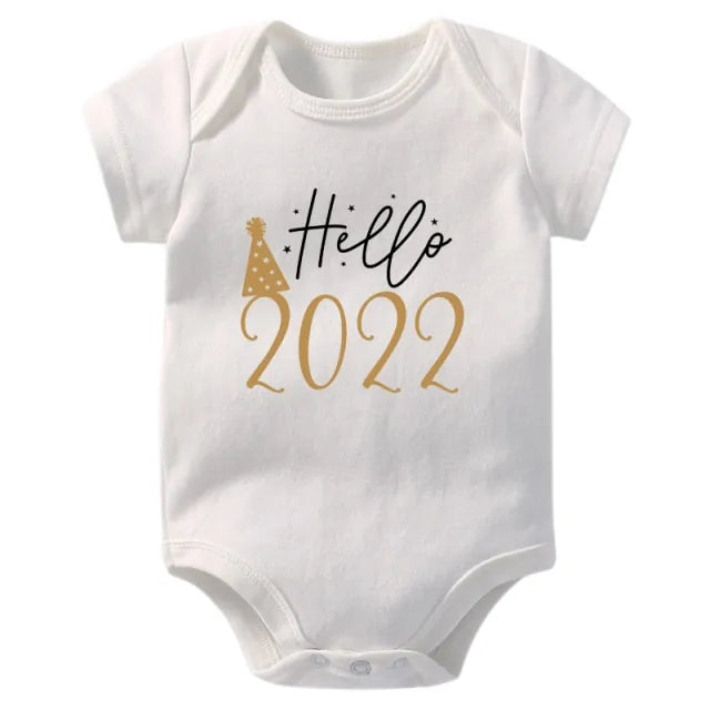 Hello 2022 Newborn Baby Bodysuit Romper