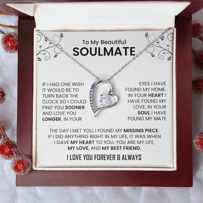 To My Beautiful Soulmate |  Forever Love Necklace I My Life, My Love Always