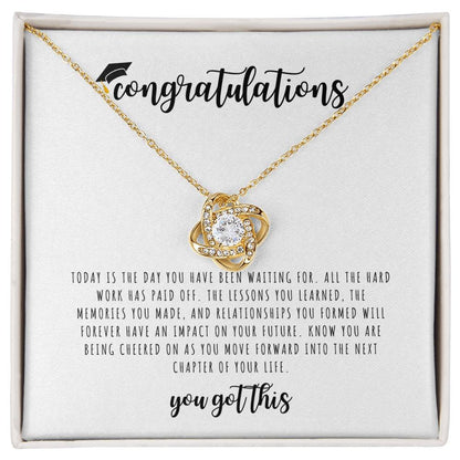 Graduation Gift I Love Knot Necklace