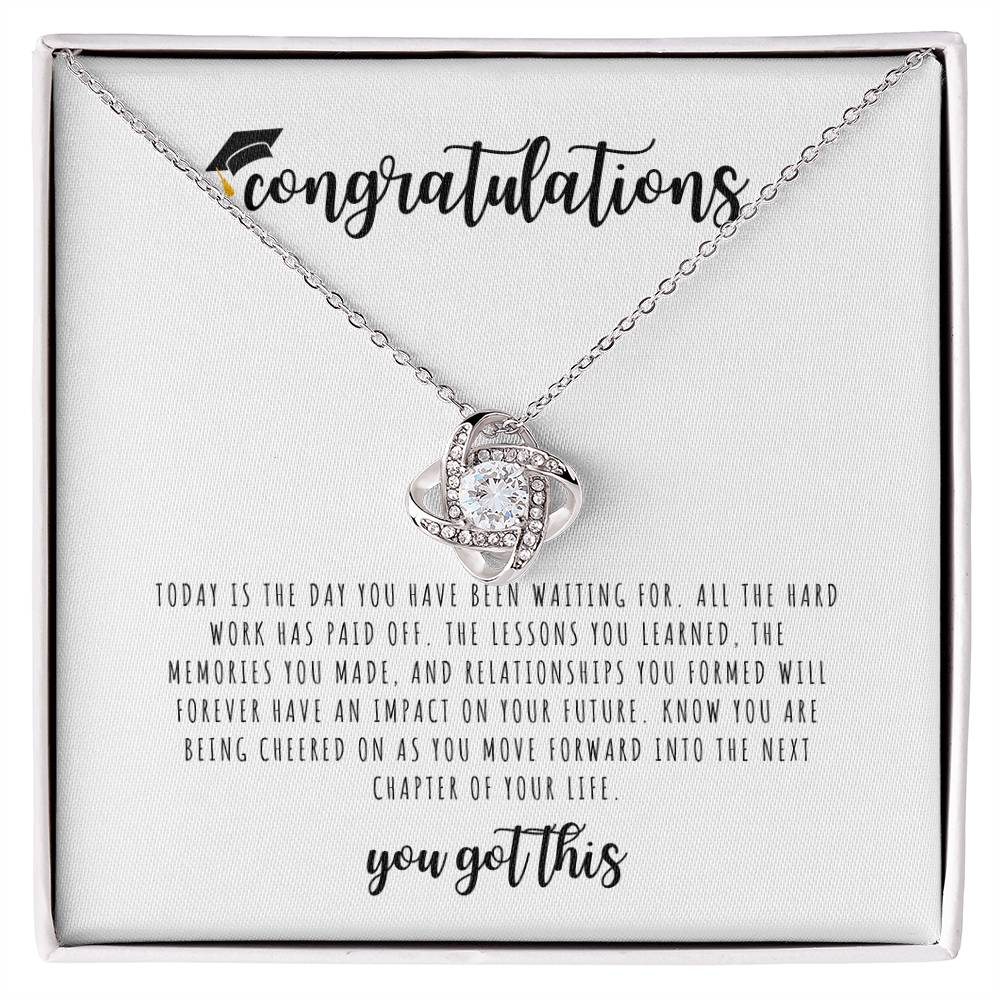 Graduation Gift I Love Knot Necklace