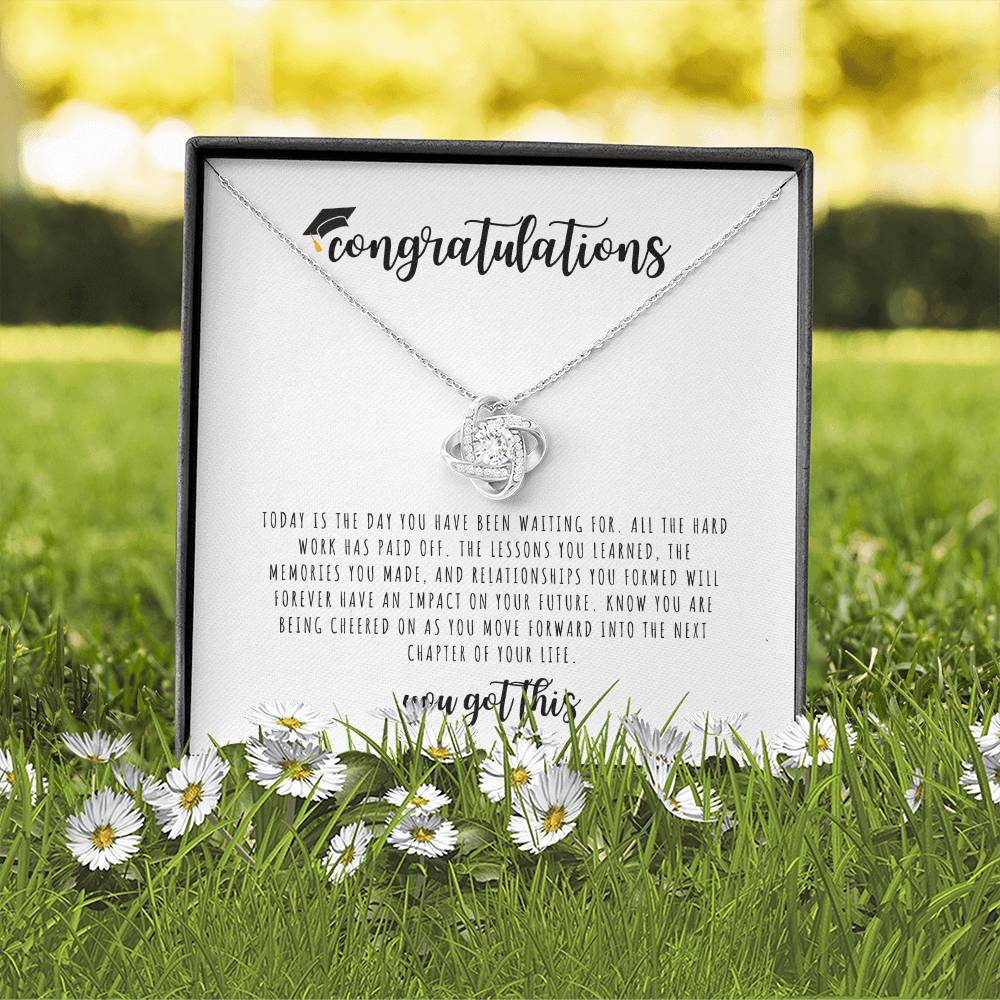 Graduation Gift I Love Knot Necklace