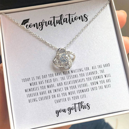 Graduation Gift I Love Knot Necklace