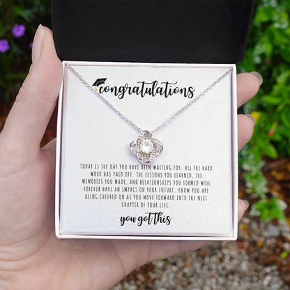 Graduation Gift I Love Knot Necklace