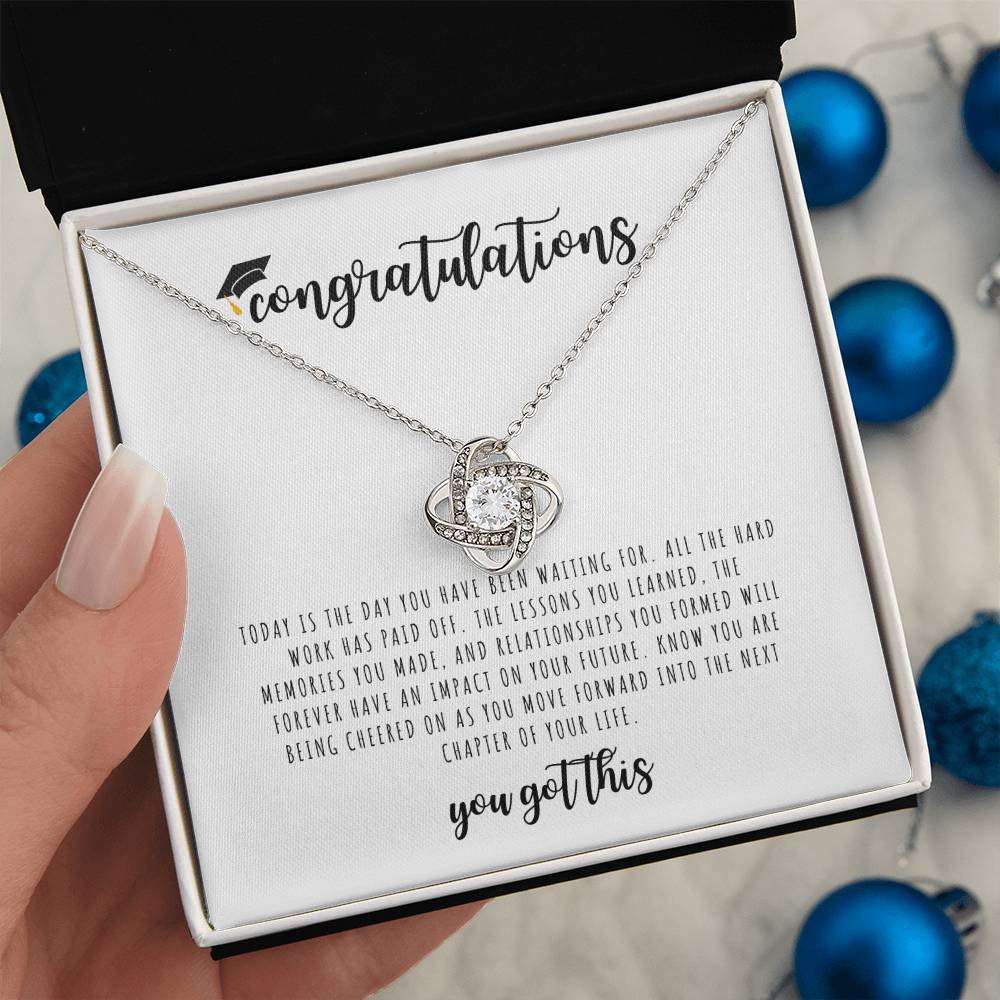 Graduation Gift I Love Knot Necklace