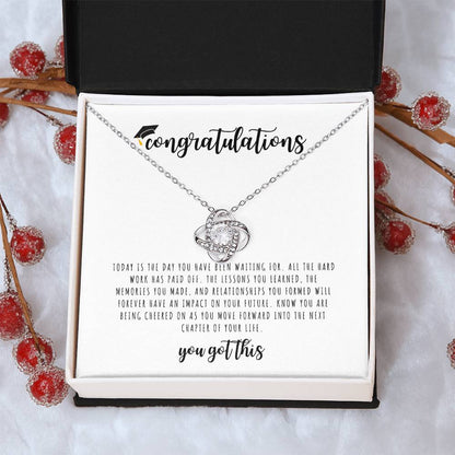 Graduation Gift I Love Knot Necklace