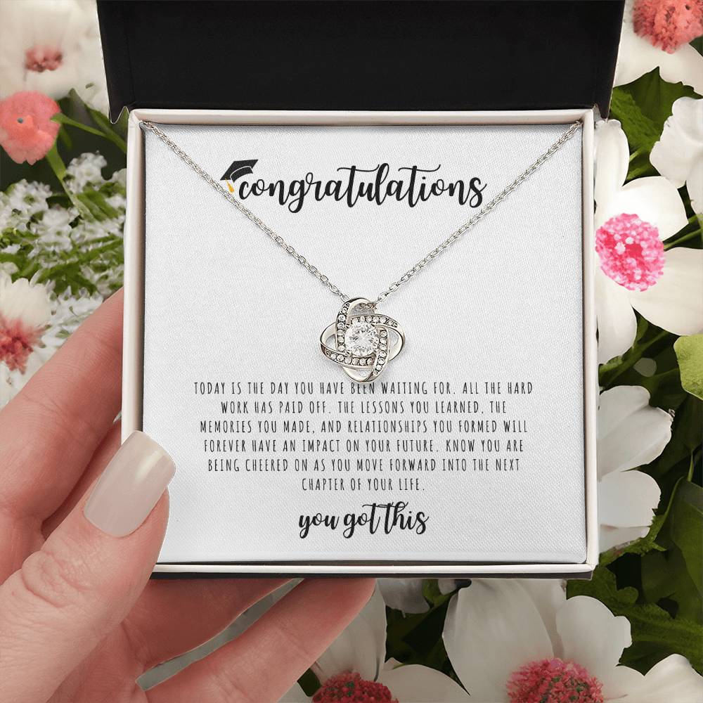 Graduation Gift I Love Knot Necklace