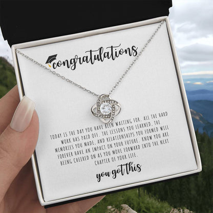 Graduation Gift I Love Knot Necklace