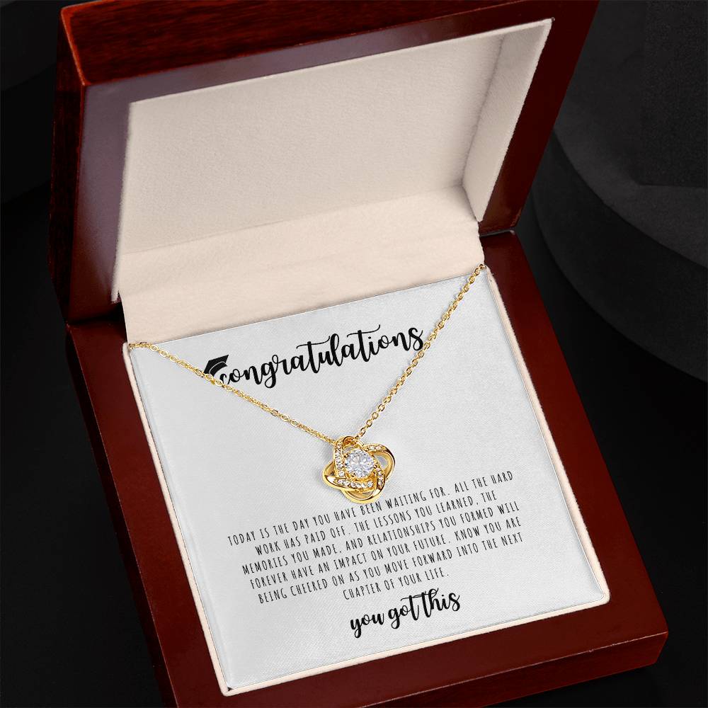 Graduation Gift I Love Knot Necklace