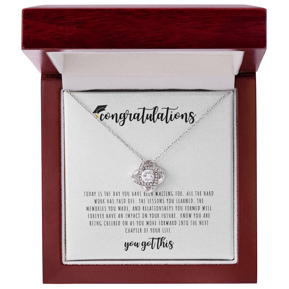 Graduation Gift I Love Knot Necklace