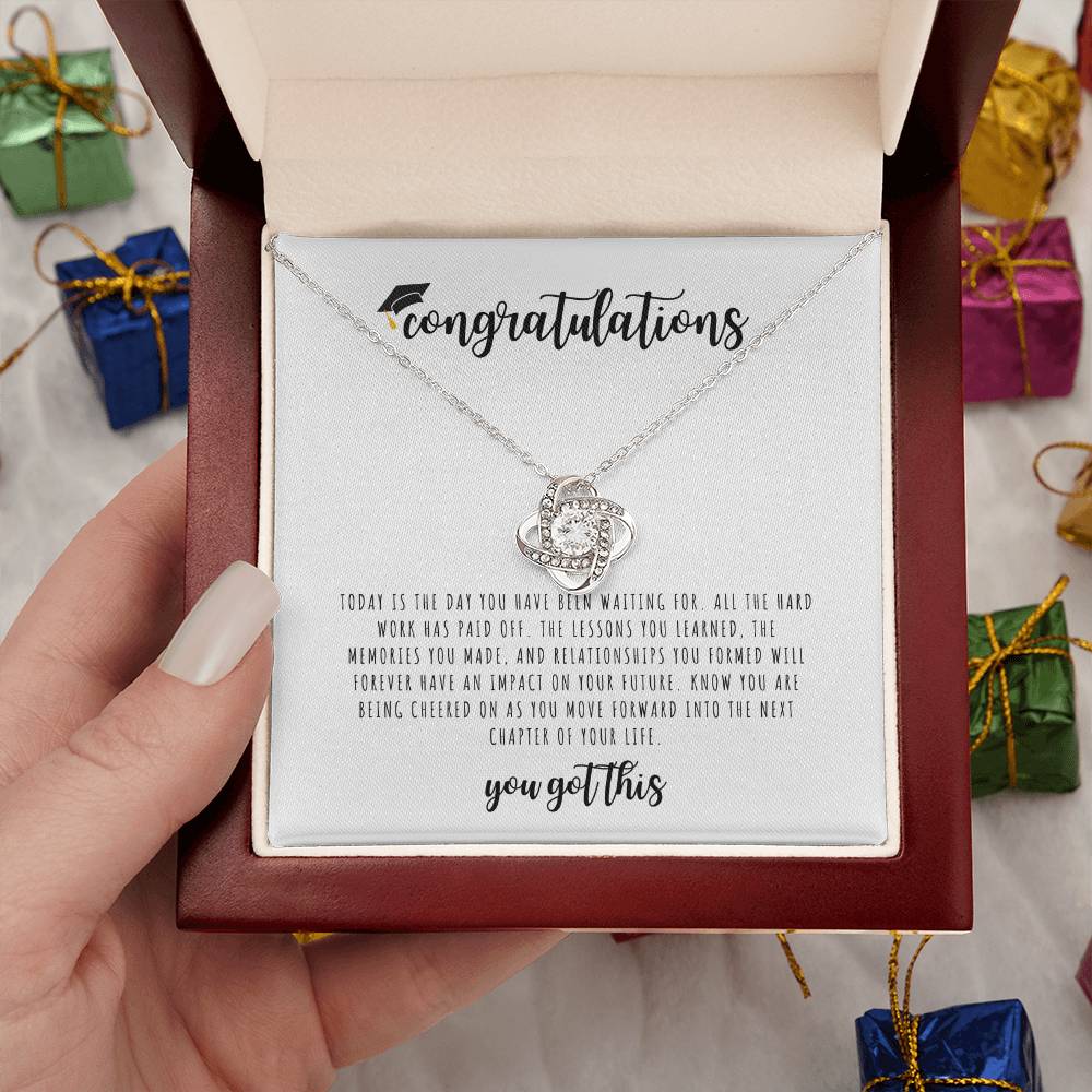 Graduation Gift I Love Knot Necklace