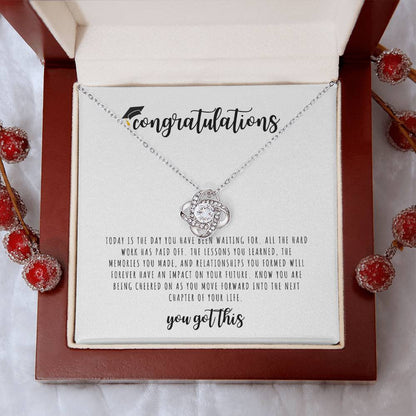 Graduation Gift I Love Knot Necklace