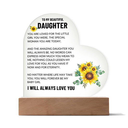 Gift For Mom, Daughter I Acrylic Heart Plaque I Mother's Day Gift