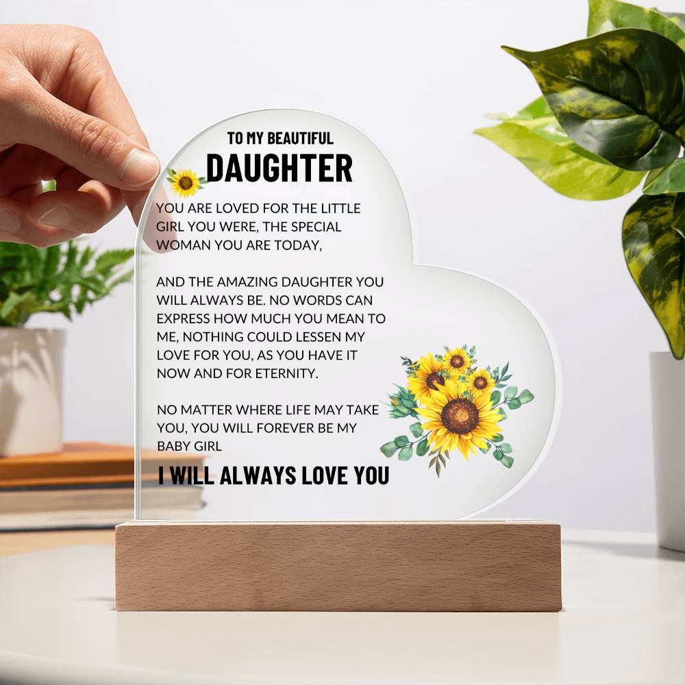 Gift For Mom, Daughter I Acrylic Heart Plaque I Mother's Day Gift