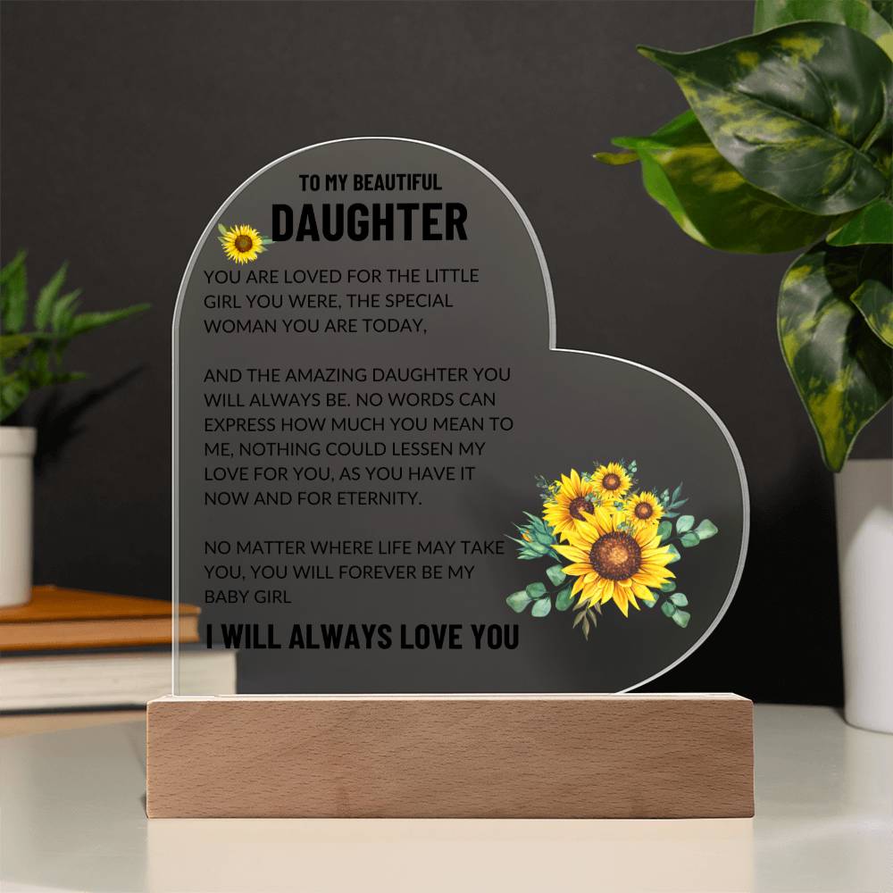 Gift For Mom, Daughter I Acrylic Heart Plaque I Mother's Day Gift