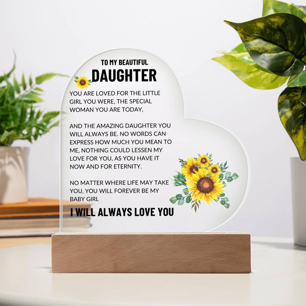 Gift For Mom, Daughter I Acrylic Heart Plaque I Mother's Day Gift