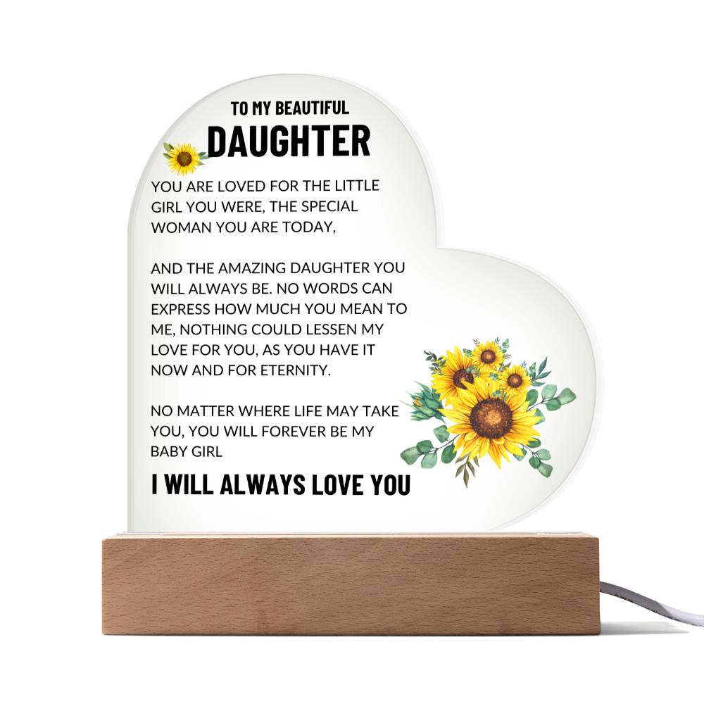 Gift For Mom, Daughter I Acrylic Heart Plaque I Mother's Day Gift