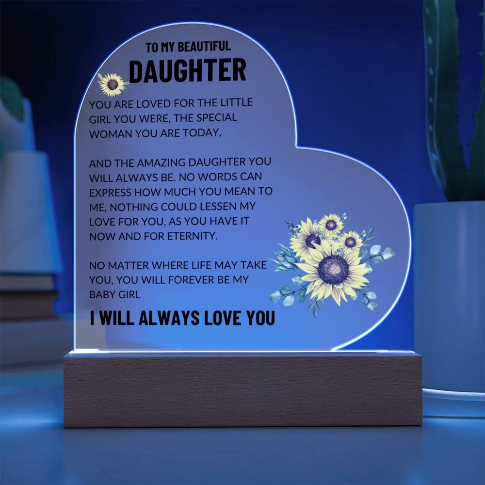 Gift For Mom, Daughter I Acrylic Heart Plaque I Mother's Day Gift