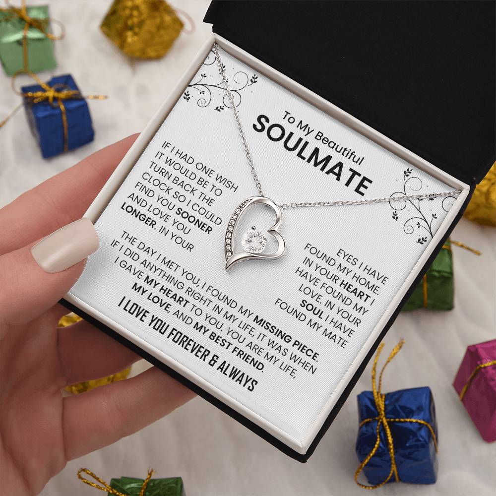 To My Beautiful Soulmate |  Forever Love Necklace I My Life, My Love Always