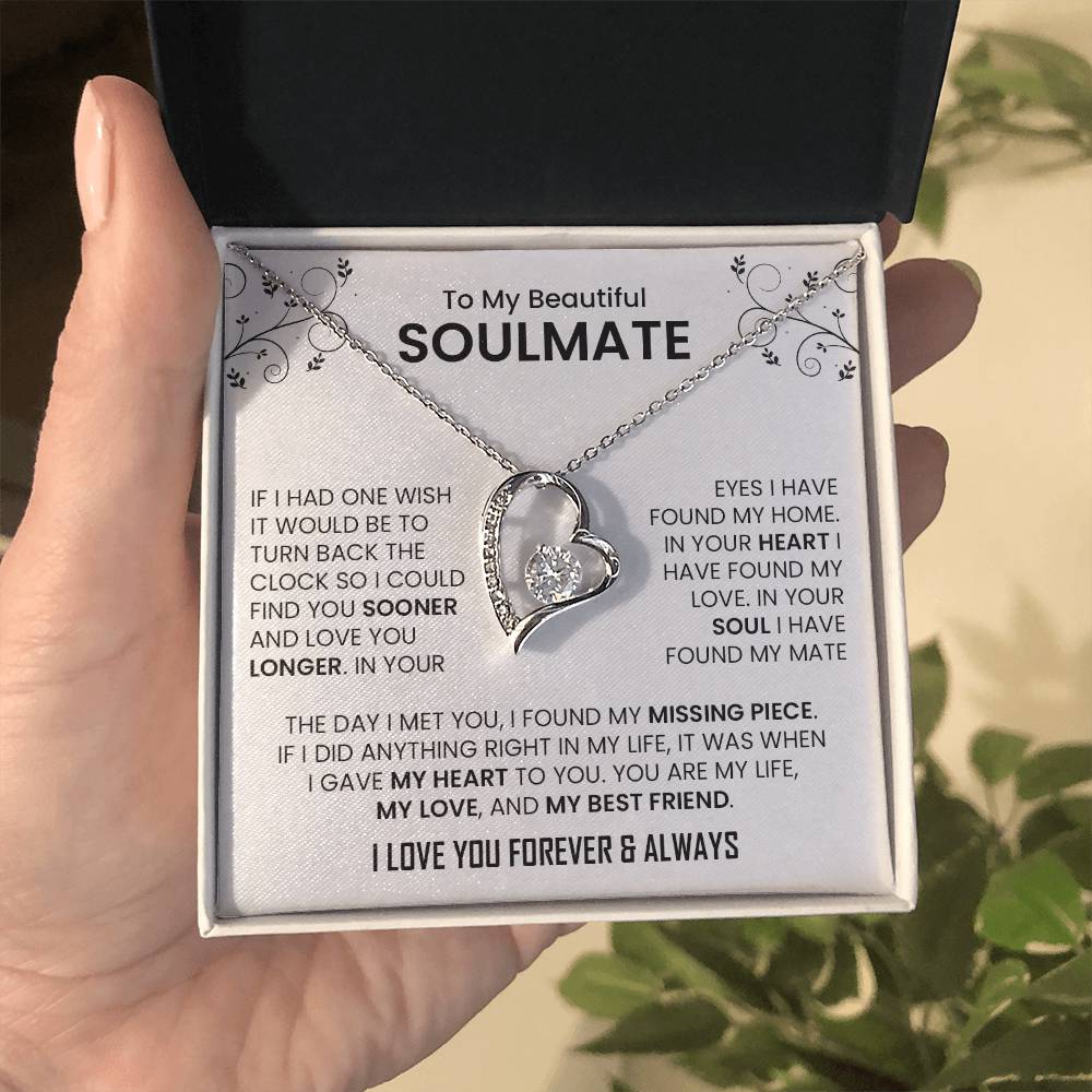 To My Beautiful Soulmate |  Forever Love Necklace I My Life, My Love Always