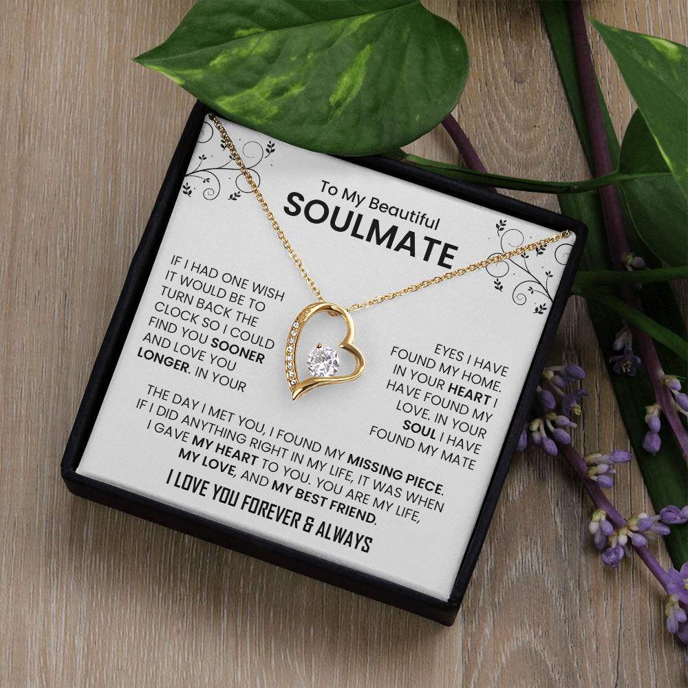 To My Beautiful Soulmate |  Forever Love Necklace I My Life, My Love Always