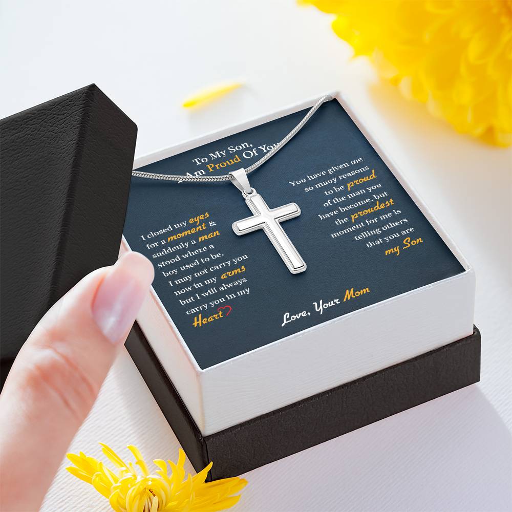 To My Son |  Stainless Steel Cross Necklace I My Life, My Love Always