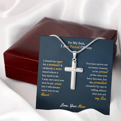 To My Son |  Stainless Steel Cross Necklace I My Life, My Love Always