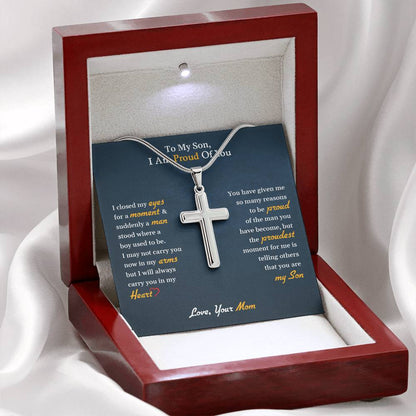 To My Son |  Stainless Steel Cross Necklace I My Life, My Love Always