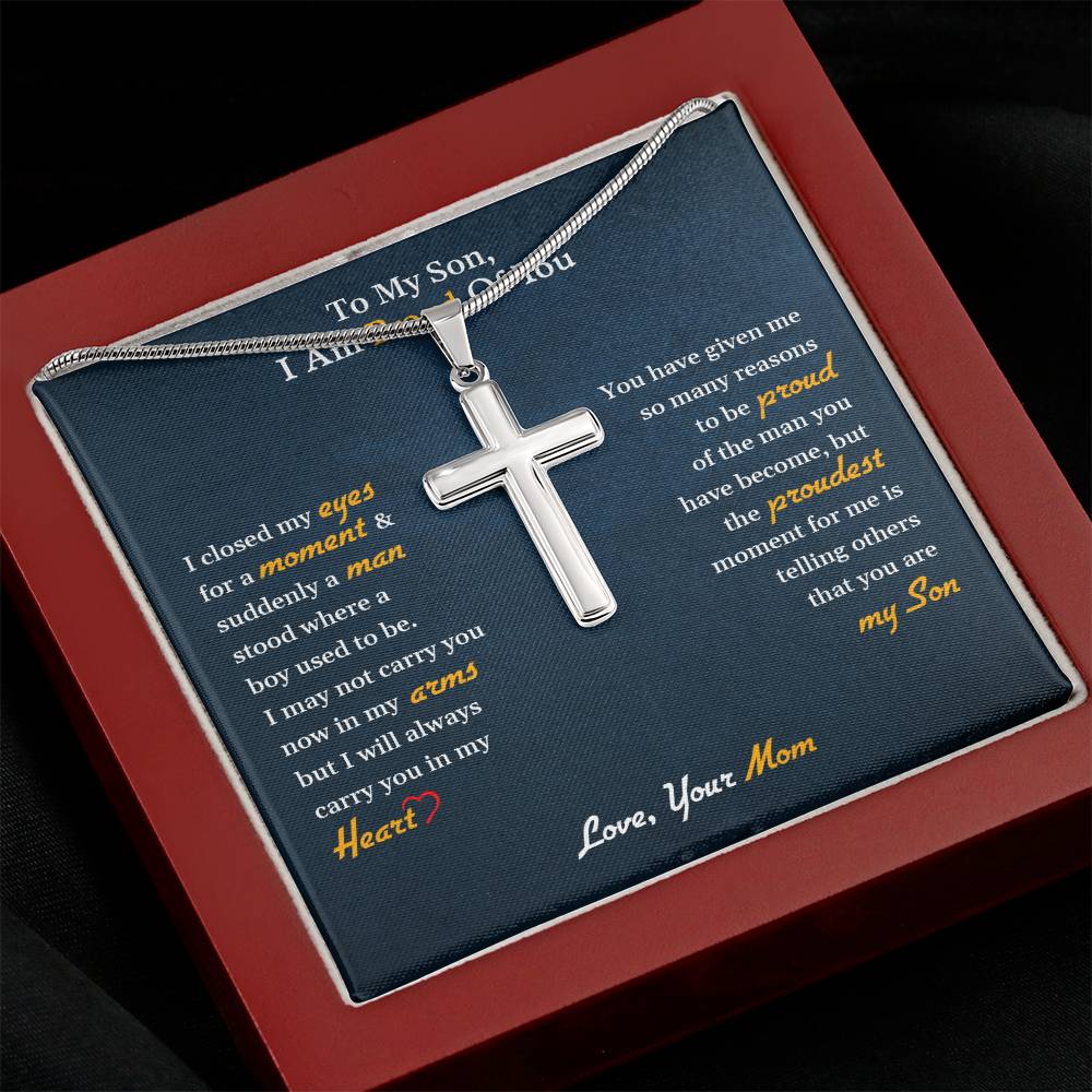 To My Son |  Stainless Steel Cross Necklace I My Life, My Love Always